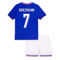 Francúzsko Antoine Griezmann #7 Domáci Detský futbalový dres ME 2024 Krátky Rukáv (+ trenírky)